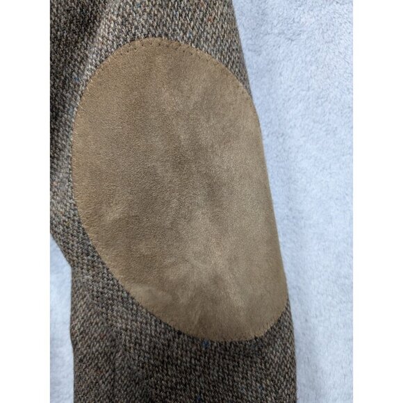 Stewart County Blazer Mens 48L Brown Wool Academia Elbow Patch Acorn Button - Picture 15 of 16